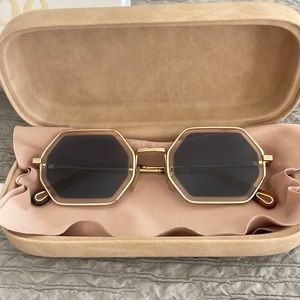 Chloe Hexagon CE146S Light Gold Pink/Blue Sunglasses